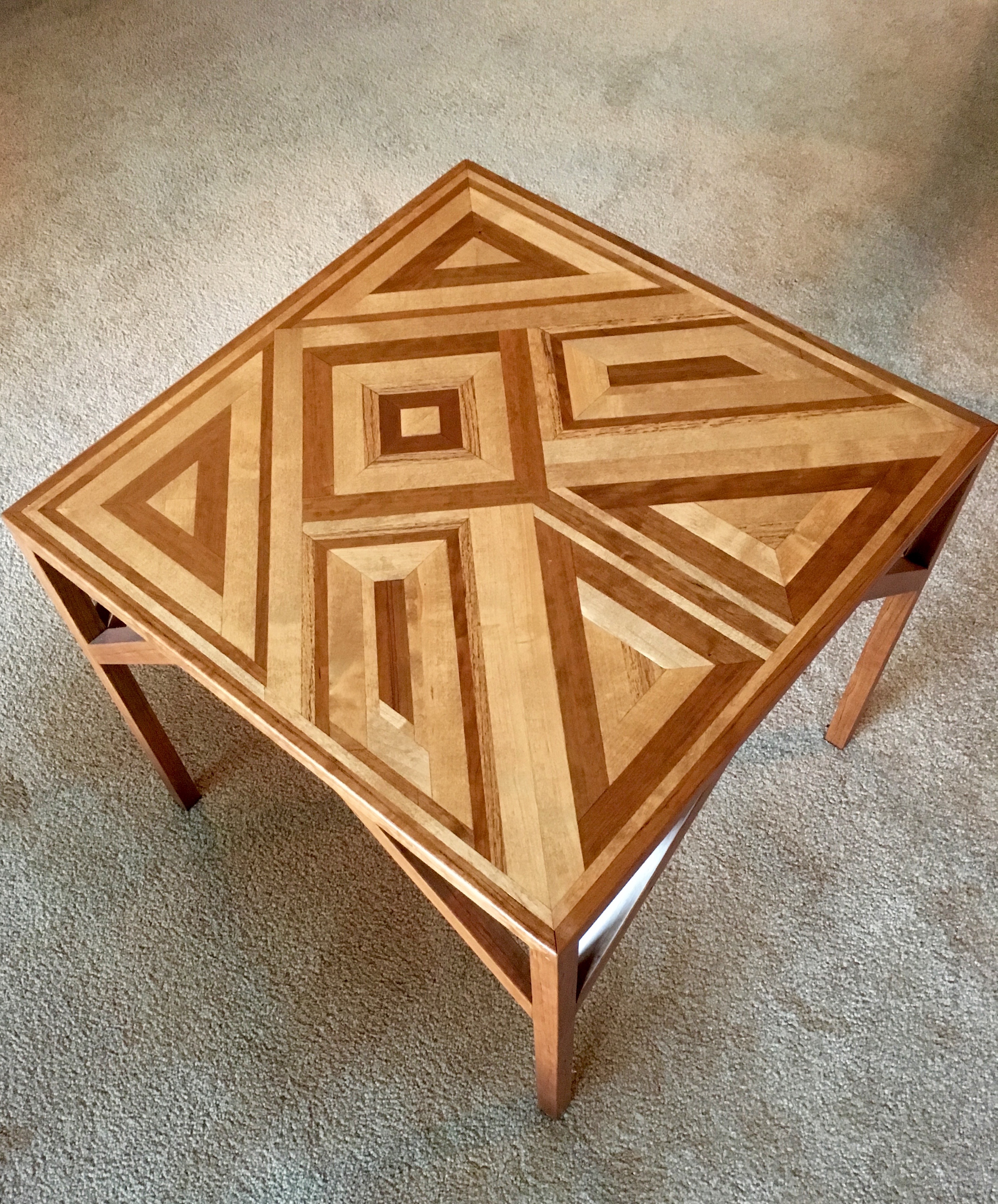 Oak & stained maple End Table